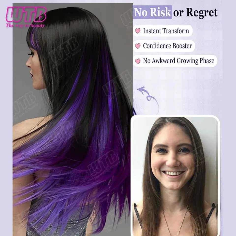 5Pcs Synthetic Wig BB Clip Style Color Straight Hair Extension Wig Suitable for Women and Girls to Wear at Holidays and Parties — image 3