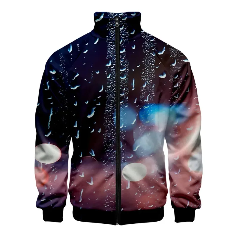 Harajuku Popular Rain 3D Print Zipper Raglan Jacket Windbreaker Boys/Girls Comfortable Stand Collar Jackets Coats — image 9