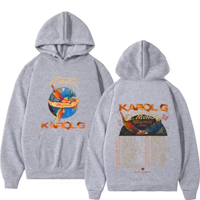 Karol G Viajando Por El Mundo Tropitour 2026 Graphics Hoodie Men Women Loose Casual Pullover Long Sleeves Fashion Sweatshirts — image 5