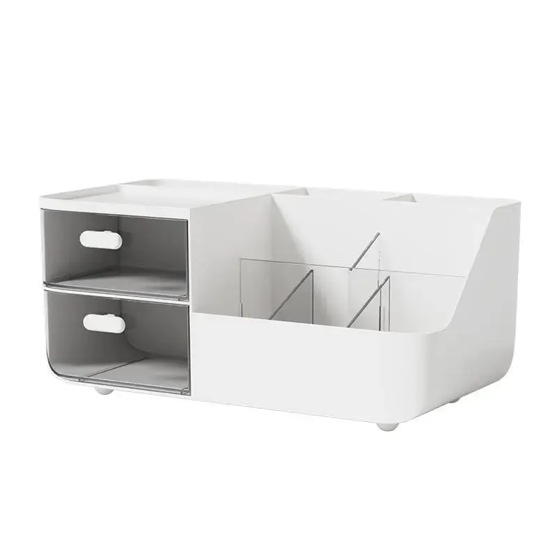 Cosmetics Organizer with 2 Transparent Drawers Large Capacity Clear View Space Saving Smooth Gliding for Makeup Brushes — image 6