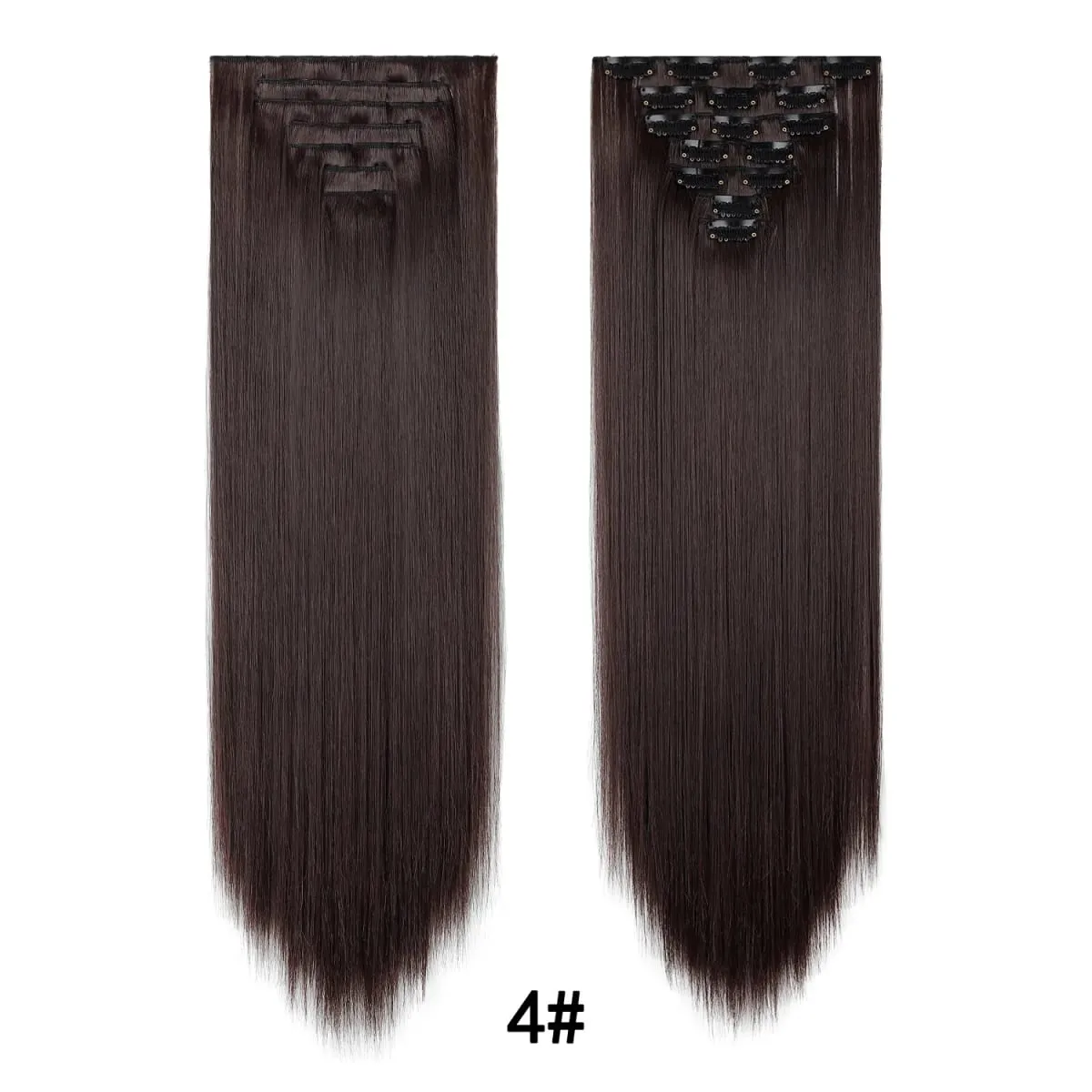 24 Inch Clip-in Hair Extensions 7 Pcs Long Straight Synthetic Hair Extensions Invisible Clip-ins Hairpieces for Women Daily — image 15
