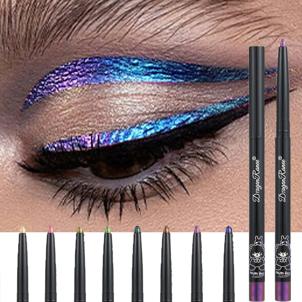 Chameleon Eyeliner Gel Pen Waterproof Shiny Chrome Eye Shadow Liner Pencil Glitter Pearl Green Gold Lying Silkworm Eyes Makeup — image 2