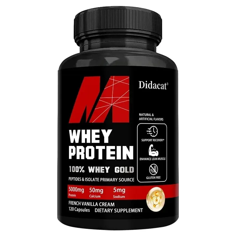 Didacat Whey Protein Concentrate with 5000mg Protein Gluten Free & Non-GMO Boost Immunity and Support Post-exercise Recovery