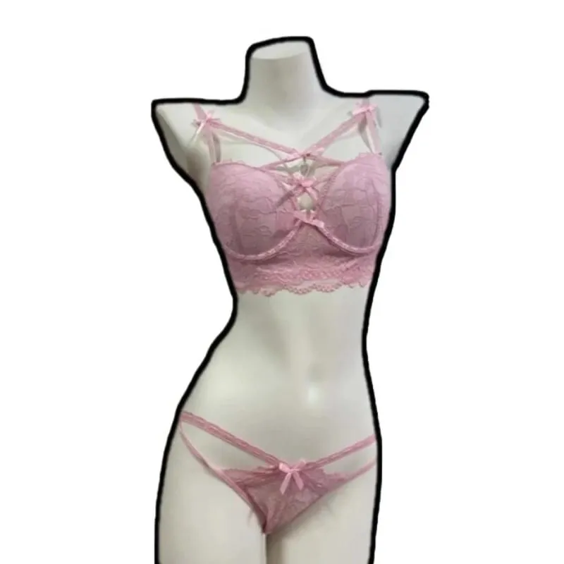 Sexy Women Lace Lingerie Set Heart Pendant Decor Magic Push‑Up Bust Boost Soft Comfort Bra Panty Set S‑XL 32‑38AB — image 9