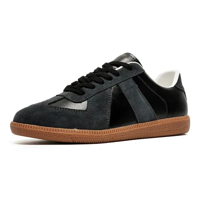 Men Retro Suede Leather Casual Sneakers Lace Up Flat Skate Shoes Comfortable Non Slip Sports Shoes for Men — image 14