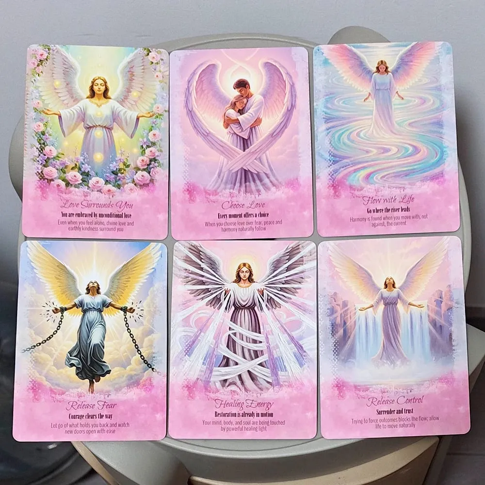 Angels Guidance Oracle Deck - 11.5*8cm 44 Cards with Guidebook Inspirational Divination Cards in Tin Box for Spiritual Growth — image 2