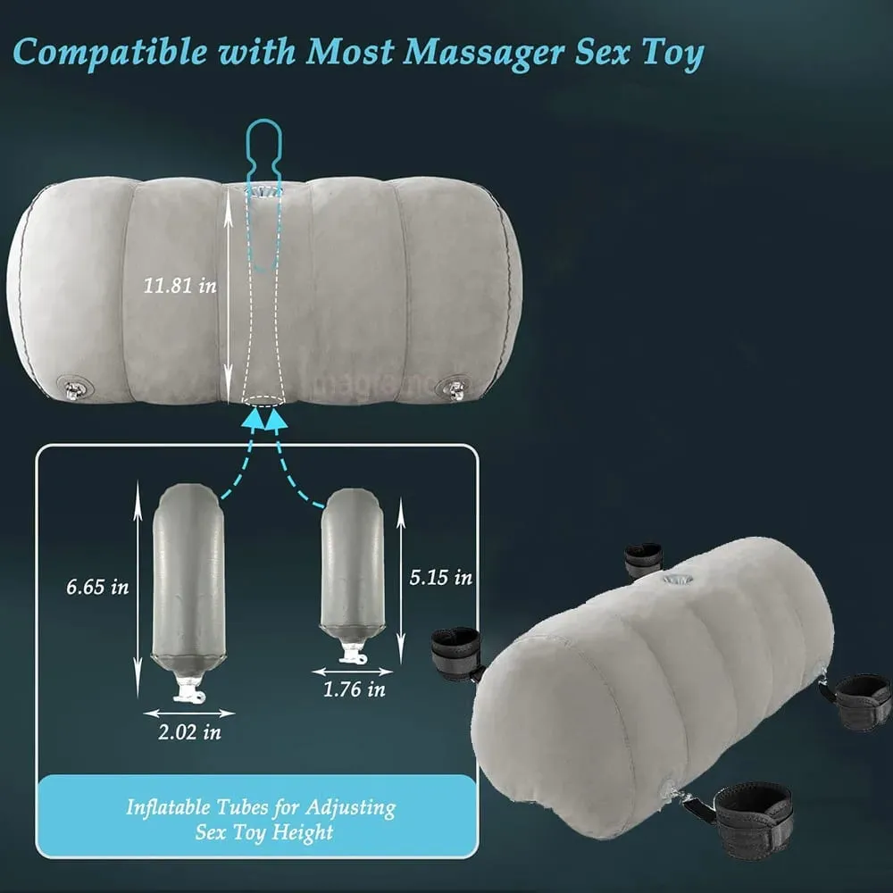 Sex Pillow Couples Sex Toys SM Product Heart Shaped Inflatable Cushion Furniture for Bedroom Dildo Mount Cross Strap Nipple C — image 4