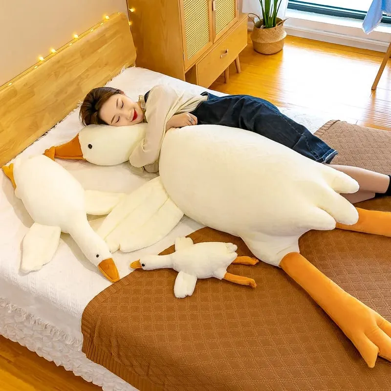 90/130/160/190cm plush baby goose stuffed animal throw pillow for large sofa for bedtime companionship plush pillow as a gift — image 4
