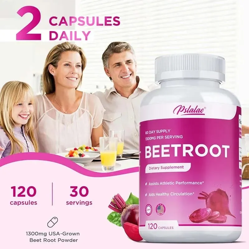 Beet Root Capsules - Promotes Heart Health Boosts Natural Energy Improves Endurance and Maintains Normal Blood Pressure — image 5