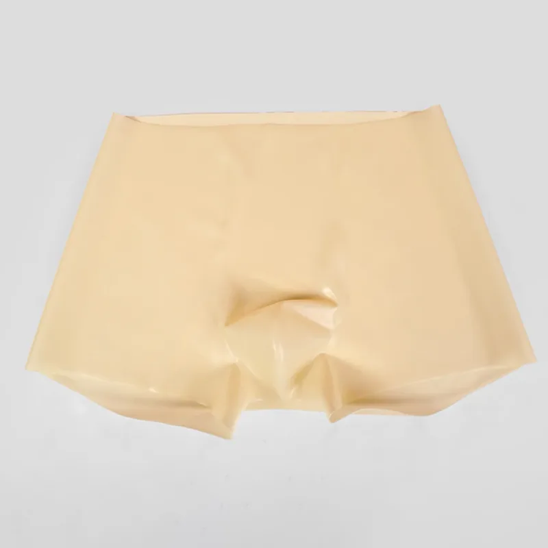 Mens Latex Boxer Briefs Underpants See-Through Rubber Safety Panties Low Waist Seamless Underwear for Sensory Appeal