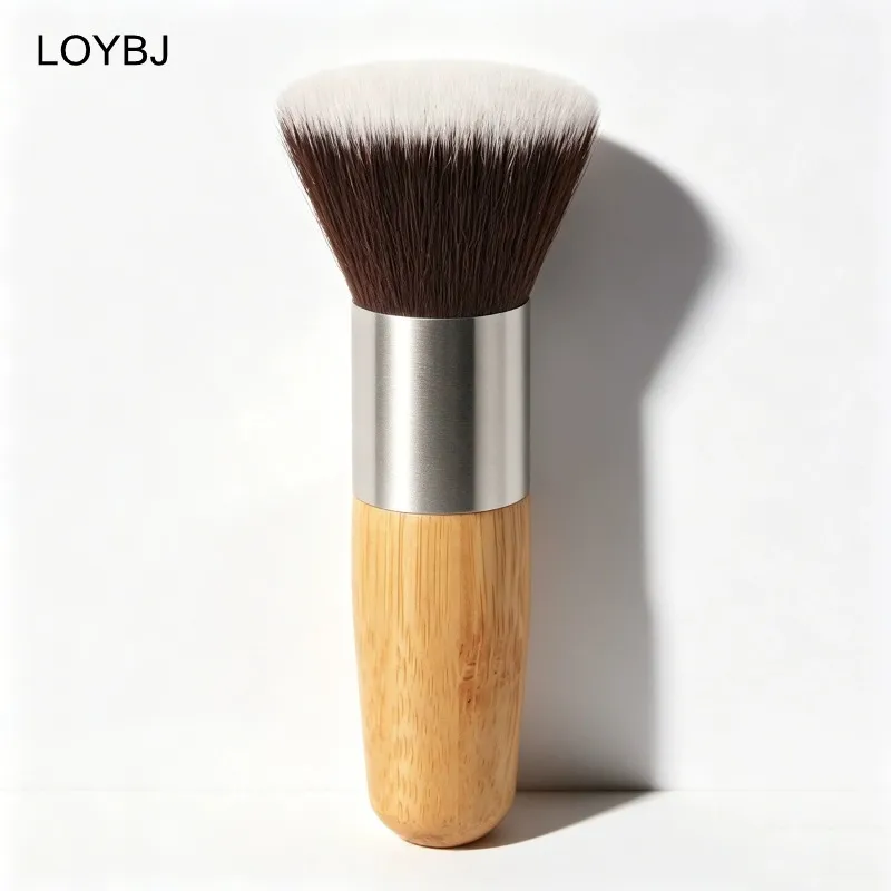 Kuas Foundation Gagang Bambu Kuas Rias Bedak Longgar Krim Foundation Cair Kontur Perona Pipi Alat Kecantikan Wajah Profesional