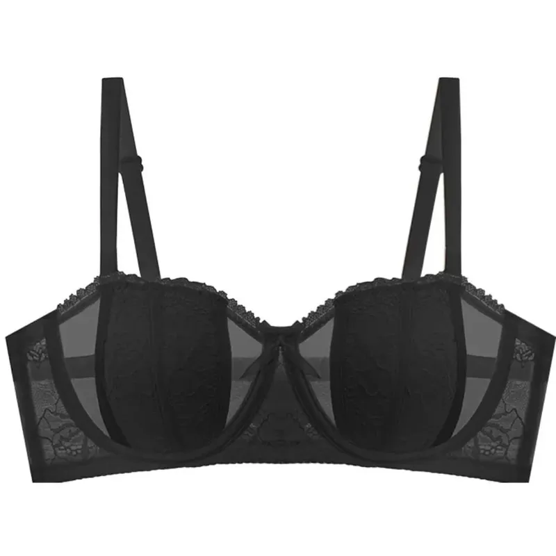 Big Bust Minimizer Bra Set 32‑38 AB Thin Lace Soft Underwire Anti‑Sagging Strapless Optional Sexy Ladies Brassiere Lingerie Kit — image 4