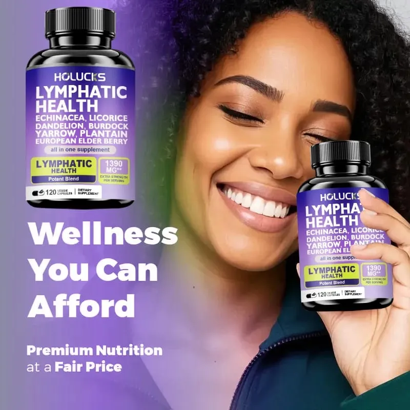 Complete Lymphatic Health 1300mg Supplement Support Lipedema Hormone Balance & Natural Detox Clear Skin Overall Vitality — image 4