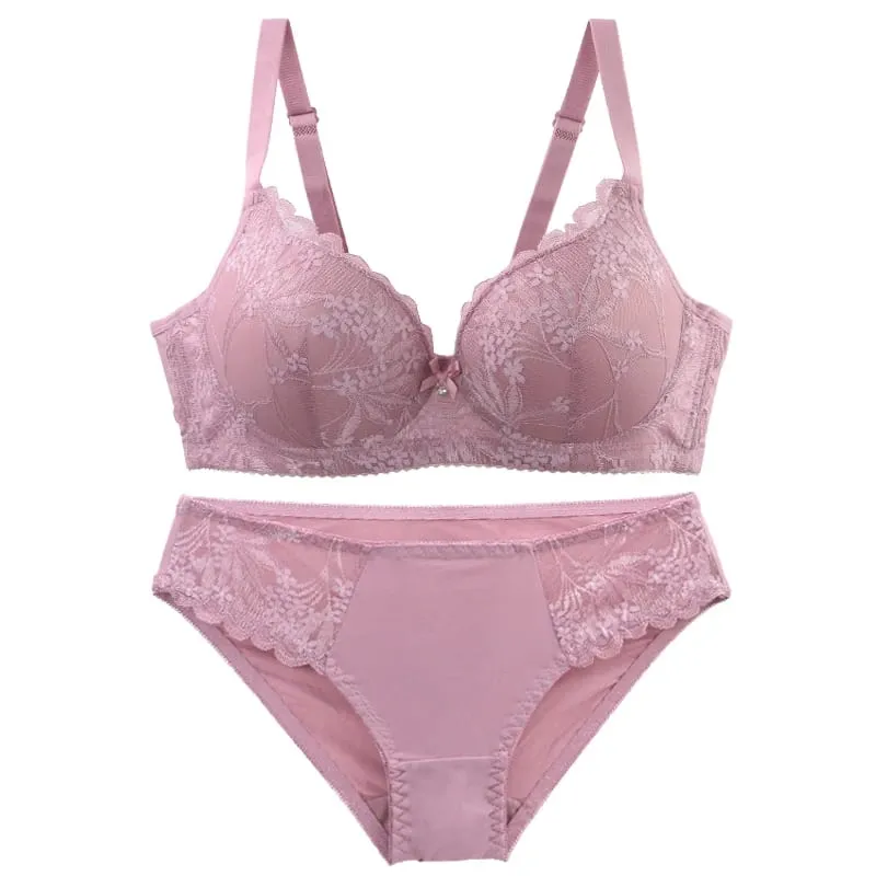 DaiNaFang Gather Anti Side Breast Bra Sets Thin Mold Cup Underwear For Women Breathable Sweat Absorption BC Lingerie