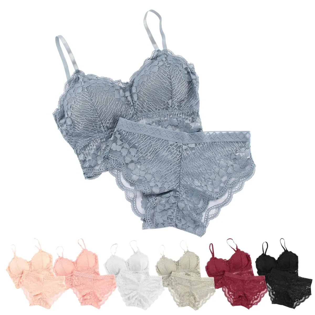 Sexy Lingerie Woman Lace Transparent Underwear Sexy Cutout Bra Push Up Silk Lingerie Set Women's Set Push Up Thin Bralette