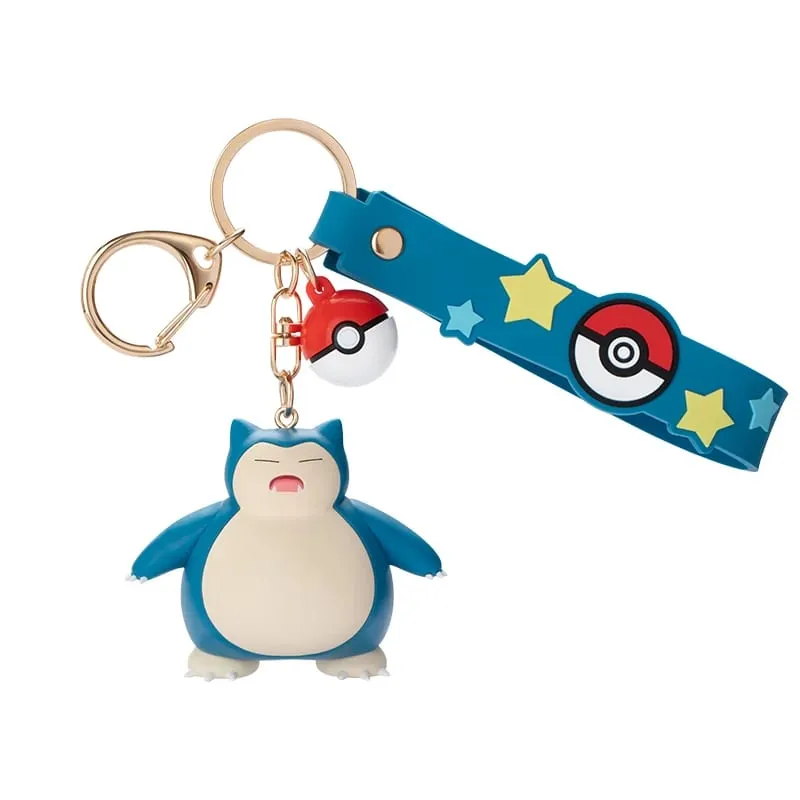 Ægte Pokemon Pikachu nøglering Gengar Morpeko Cubone Snorlax Mimikyu Anime Action Figur Legetøj Nøglering Duftvedhæng Gave