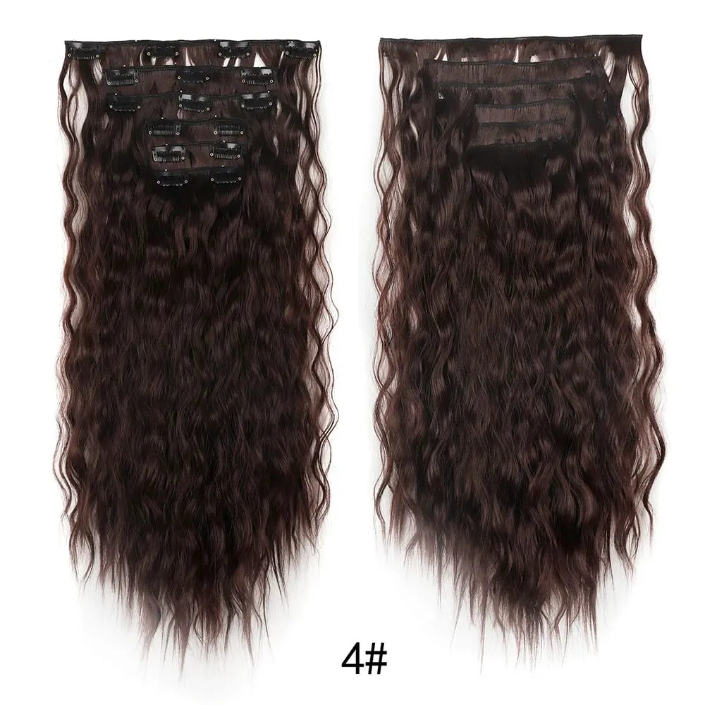 Corn Hair Extensions 6Pcs 20 Inch Clip In Hair Extensions Curly Clip Ins Hair Extension Invisible Natural Hairpieces For Women — image 11