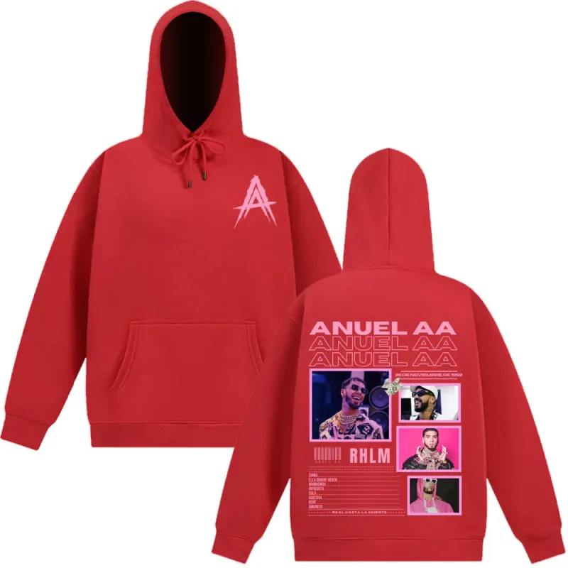 Rapper Anuel AA Album 2025 Graphic Hooded Sweatshirts Men Women Hip Hop Gothic Autumn Winter Pullover Casual Classic Sportswear — image 10