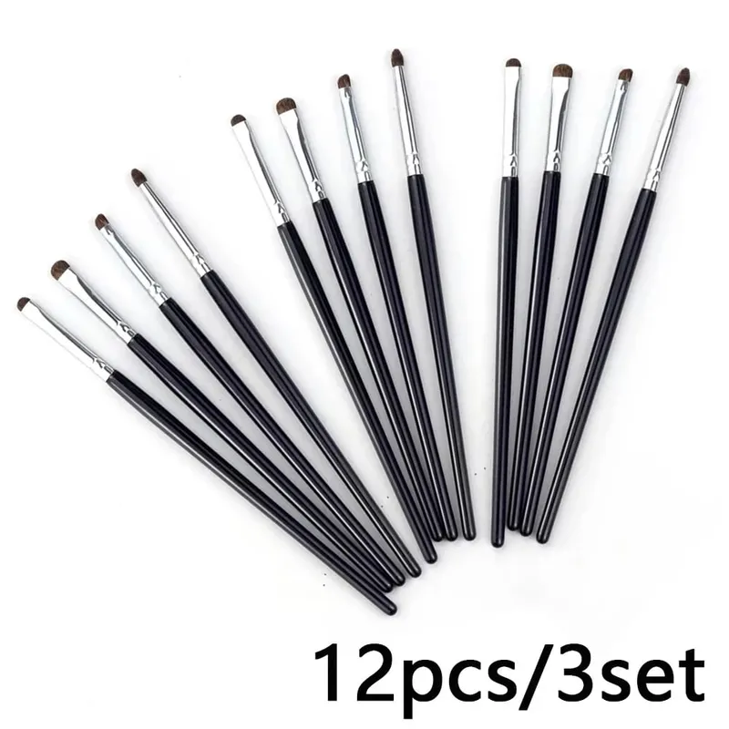 4/8/12pcs Precise Detail Eyeshadow Brush Soft Horse Hair Eyeline Silkworm Makeup Brush Highlighter Brushes Eyes Makeup Tools — image 8
