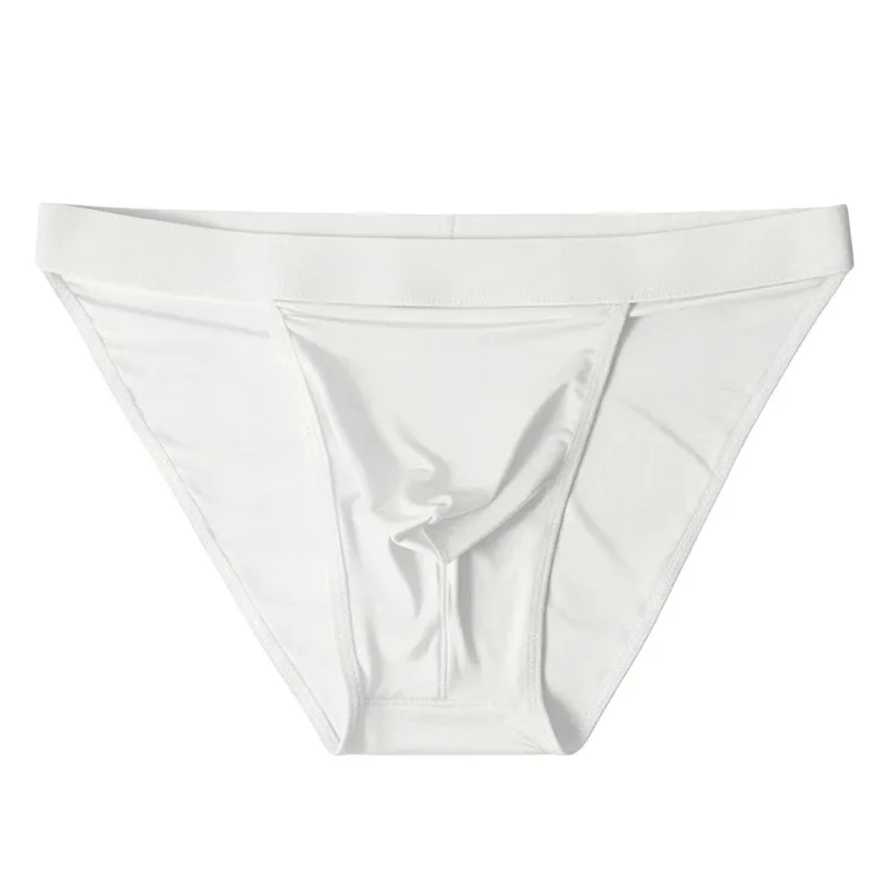 1 Piece Men's Sexy Ultra-Thin Ice Cool High Cut Briefs, Breathable Soft Stretchy Elastic Waistband Casual Daily Underwear