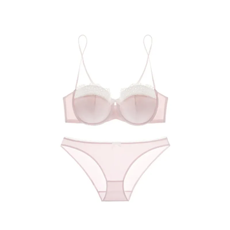 Women's Pure Sensual Lace Lingerie Set Summer Thin Bralette Small Breasts Gather Push Up No Empty Cup Beautiful Bra Cover Set — image 10