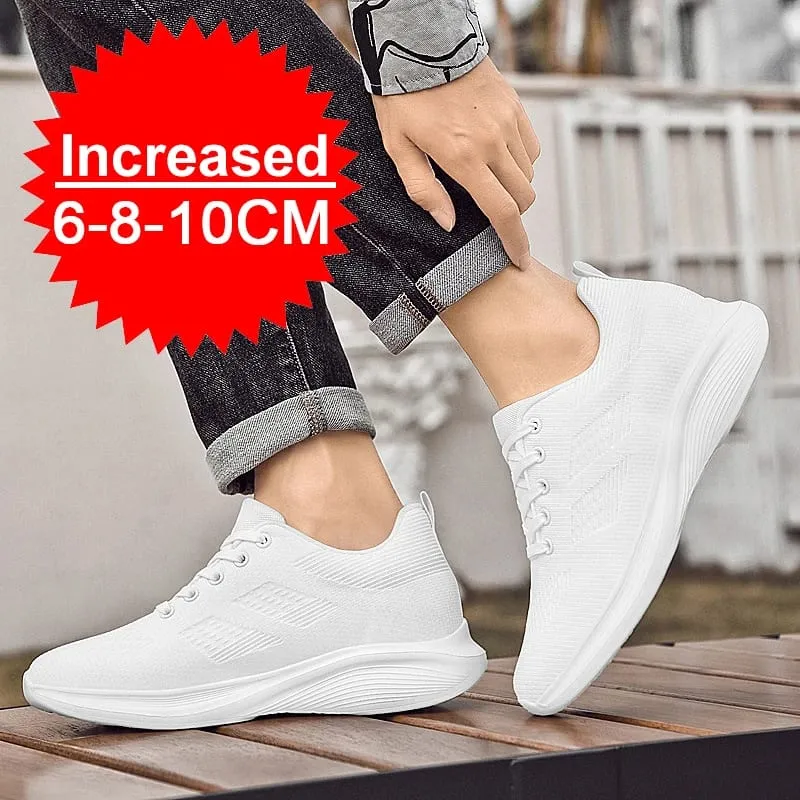 Flying Weaving Breathable Increase 8/10cm Invisible Height Increasing Casual Sneakers Men All Match Non-Slip Soft Walking Shoes — image 3