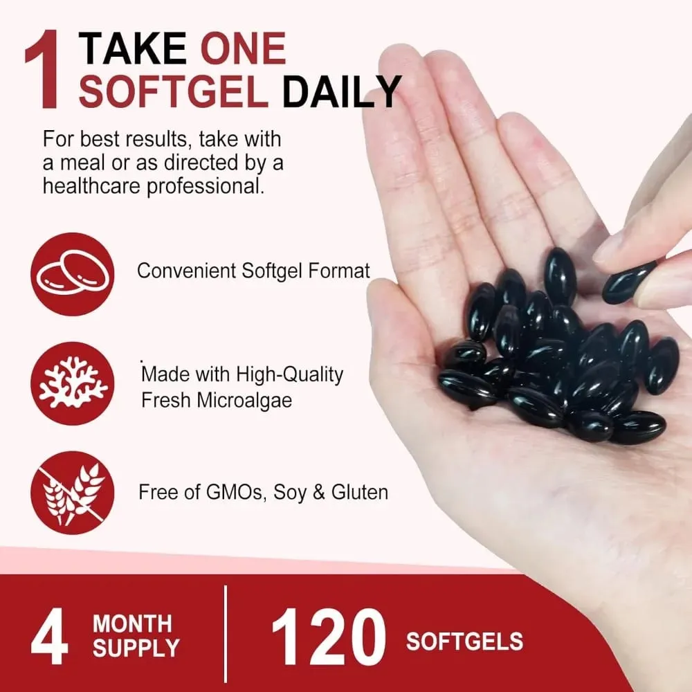 Astaxanthin 12mg Softgels Triple Strength Antioxidant Support for Skin Eye Joint & Immune Health – 120 Count 4‑Month Supply