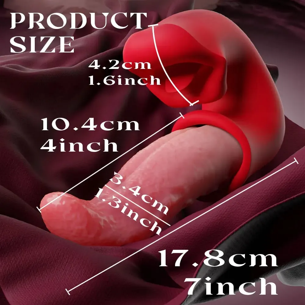 Tongue Vibrator Adult Rose Sex Toys Dildo for Women with 10 Vibrating Swinging G Spot Clit Stimulator Adult Supplies for Female — image 6
