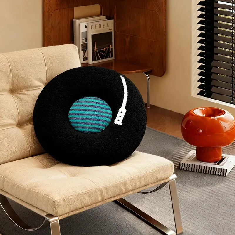 40cm Vinyl Record Shaped Pillow Retro Throw Pillow For Music Lovers Disc Party Creative Plush Cushion Record Sofa Couch Pillow — image 2