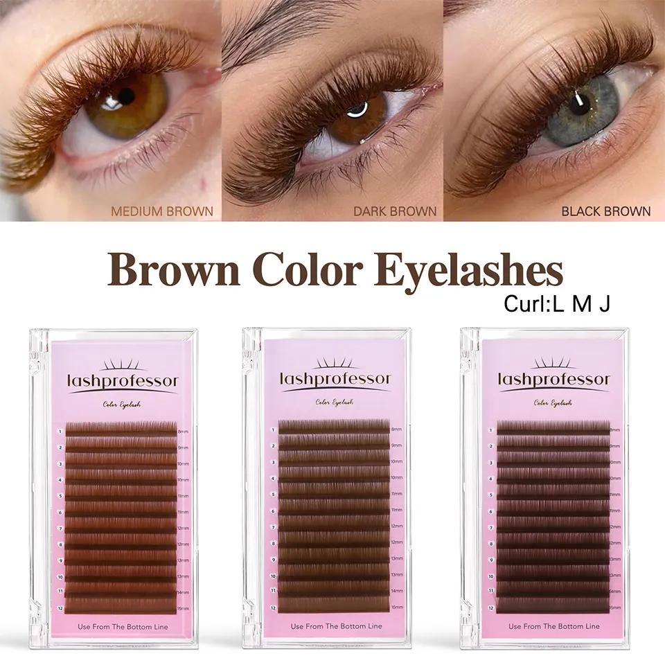 New Style Dark Brown Light Brown Individual Eyelashes 0.05 0.07 C D J L M Curl Color Soft Natural False Eyelashes Makeup Cilios — image 4