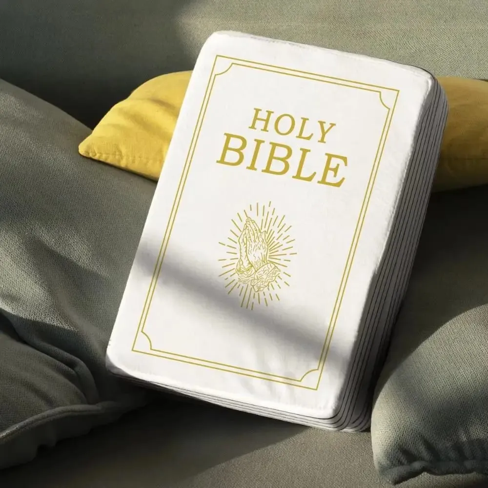 Living Room Realistic Looking Bible Pillow Sofa Cushion Home Decor Bible Throw Pillow Cutest Bible Cushion Christmas Present — image 5