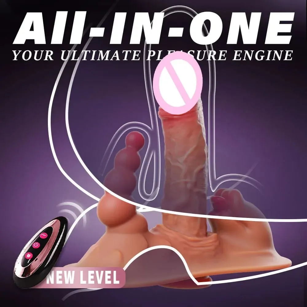 Thick Riding Dildo Sex Toys 3 in 1 Thrusting Vibrating Licking Big Realistic Dildo G-Spot Vibrators Masturbator Adult Sex Toys — image 2