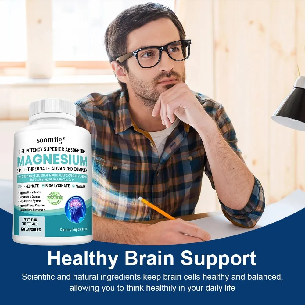Magnesium L-Threonate+Glycinate+Malate - Improves Sleep Quality Supports Memory and Cognitive Function Promote Brain Health — image 3