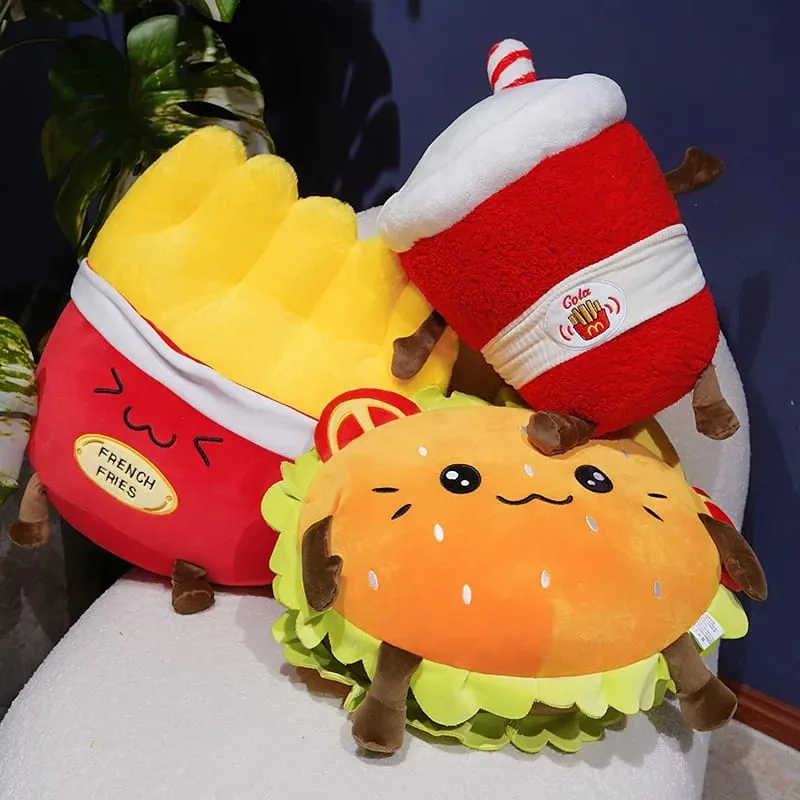 Corn Fries Chicken Leg Throw Pillow Simulation Food Plush Sofa Cushion Adorably Room Decor Toy Accompany Sleep Toy Creative Gift