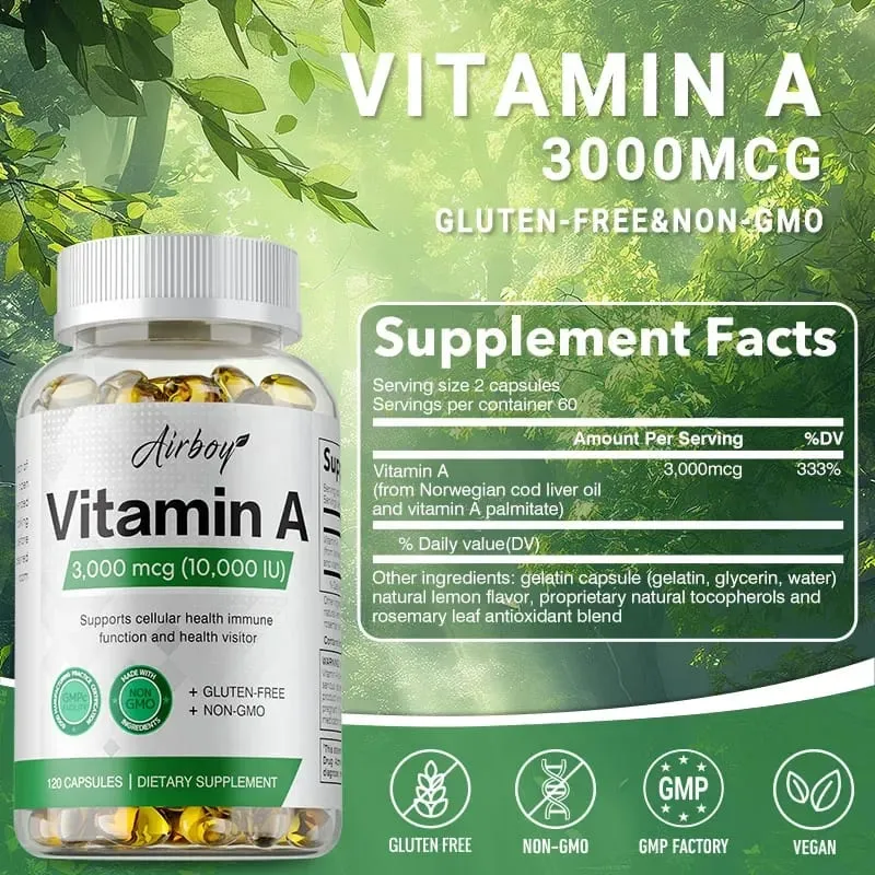 Vitamin A - Immune System & Reproductive Function Supports Healthy Skin & Eyes Antioxidant Activity — image 2