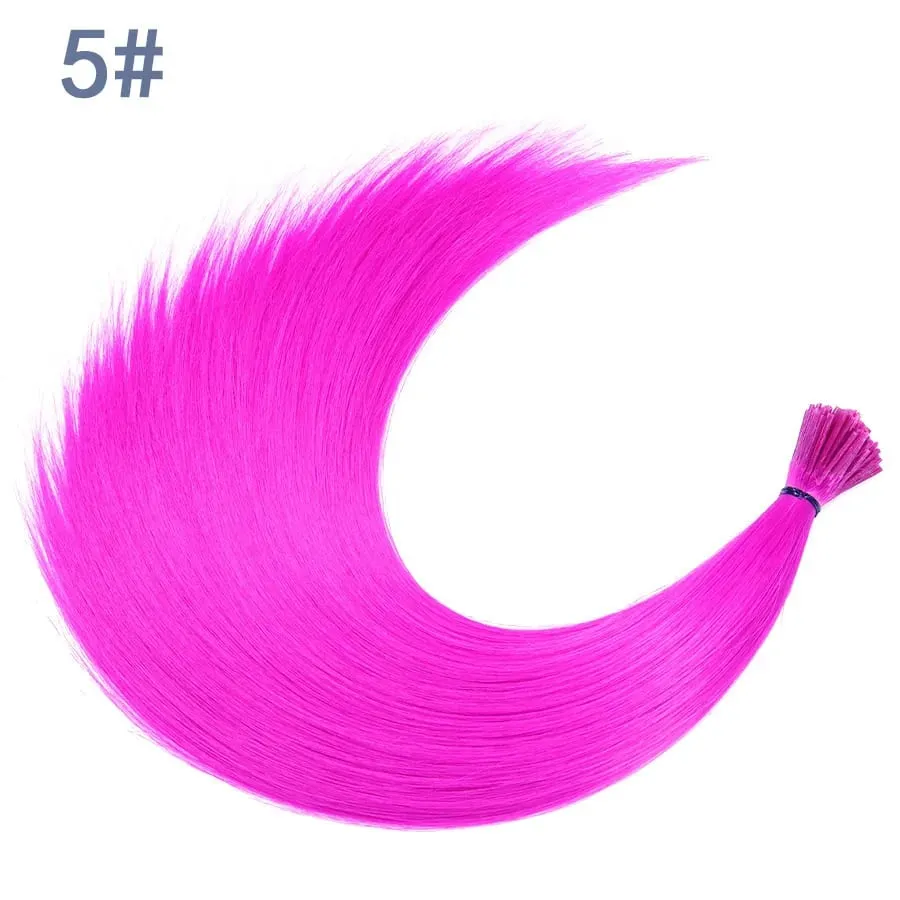 Extensiones de cabello en barra I-Tip de color sintético, 50 hebras por paquete, pelo liso de 16 pulgadas para mujeres, postizos de fibra de alta temperatura — image 13
