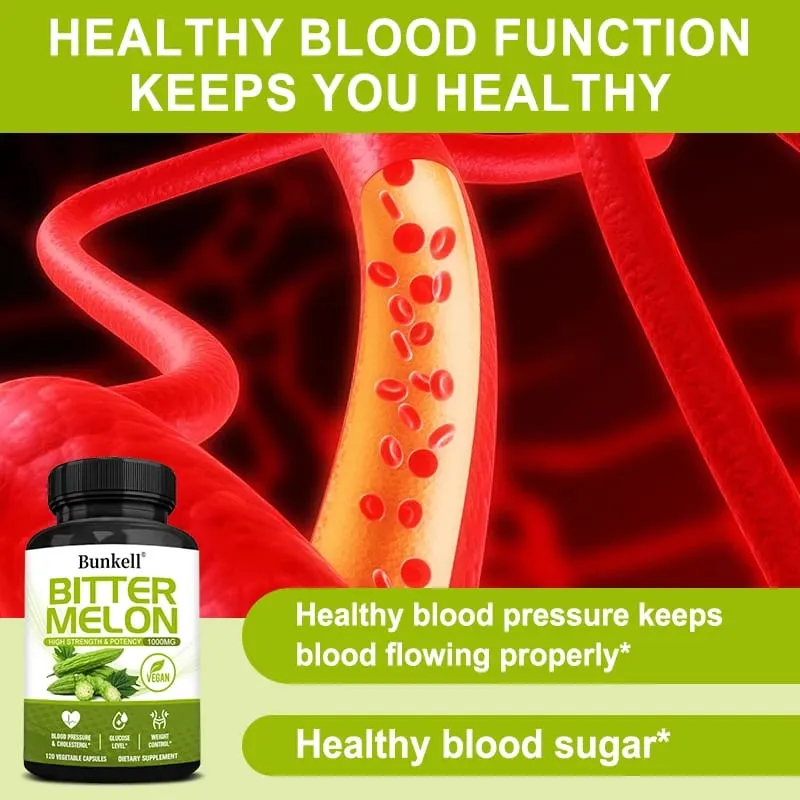 Organic Bitter Melon Extract Capsules - Blood Sugar Balance & Fat Burning Detox & Digestive Support Non-GMO 30/60/120 Counts — image 3