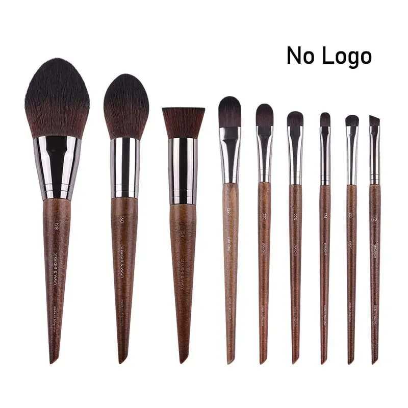 Pennelli per trucco occhi in legno naturale set completo Ombretto Pro Crease Kit per trucco sfumino evidenziatore sopracciglio Pennello per ciglia labbra pratico — image 22