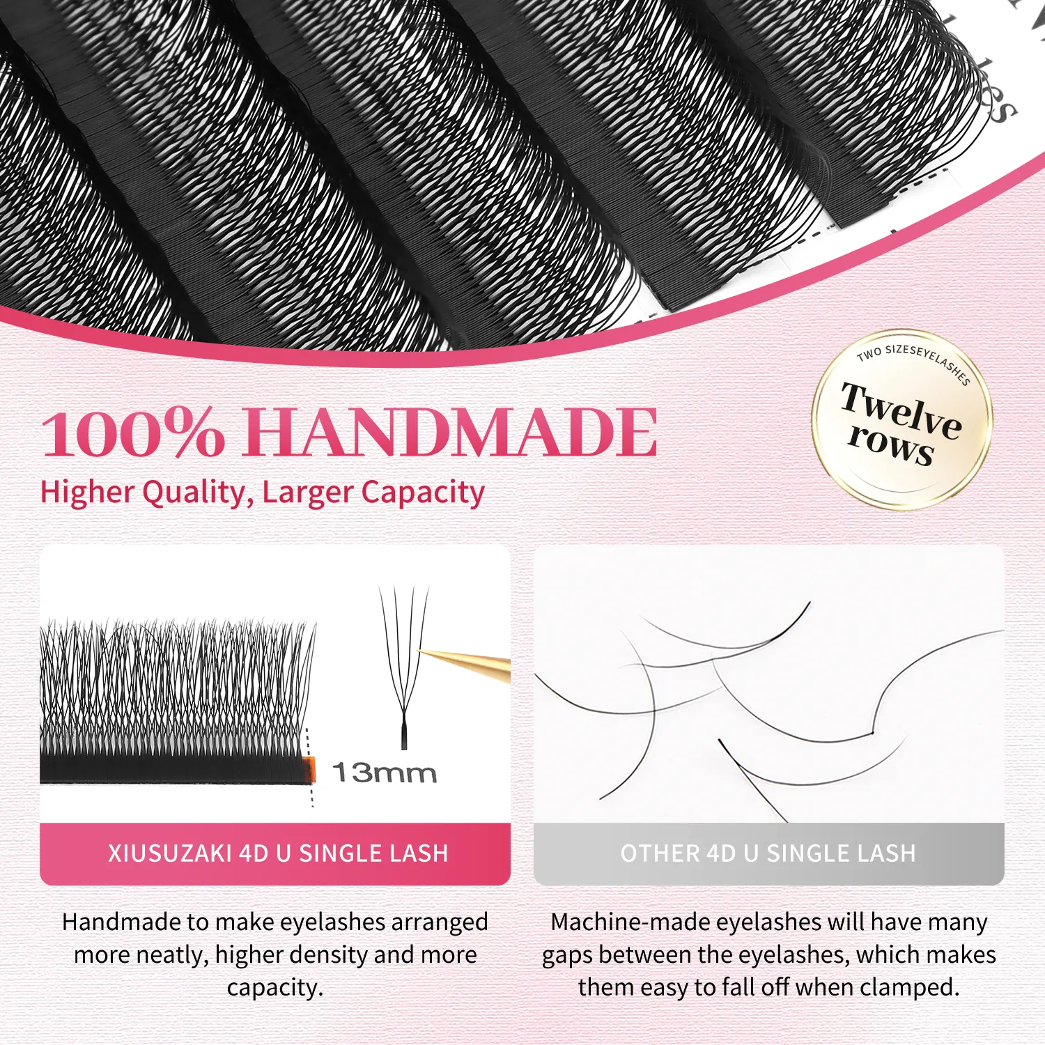 U Shaped 4D Eyelashes Extensions Matte Black U 4D Lashes Premade Fans Volume False Lashes Wholesale Suppliers Shop — image 7