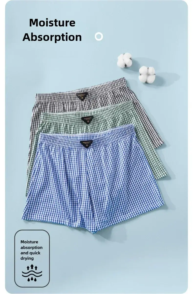 3 pacchi di cotone da uomo pantaloni Aro estivi sottili boxer da uomo larghi e traspiranti pantaloni del pigiama alla moda boxer che assorbono l'umidità