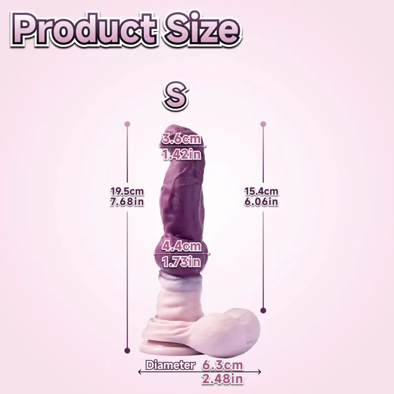 Korym Monster Horse Knot Dildo Pure Silicone Purple Anal Plug for Men and Women Dog Penis Anal Toys with Suction Cup Sex Toys