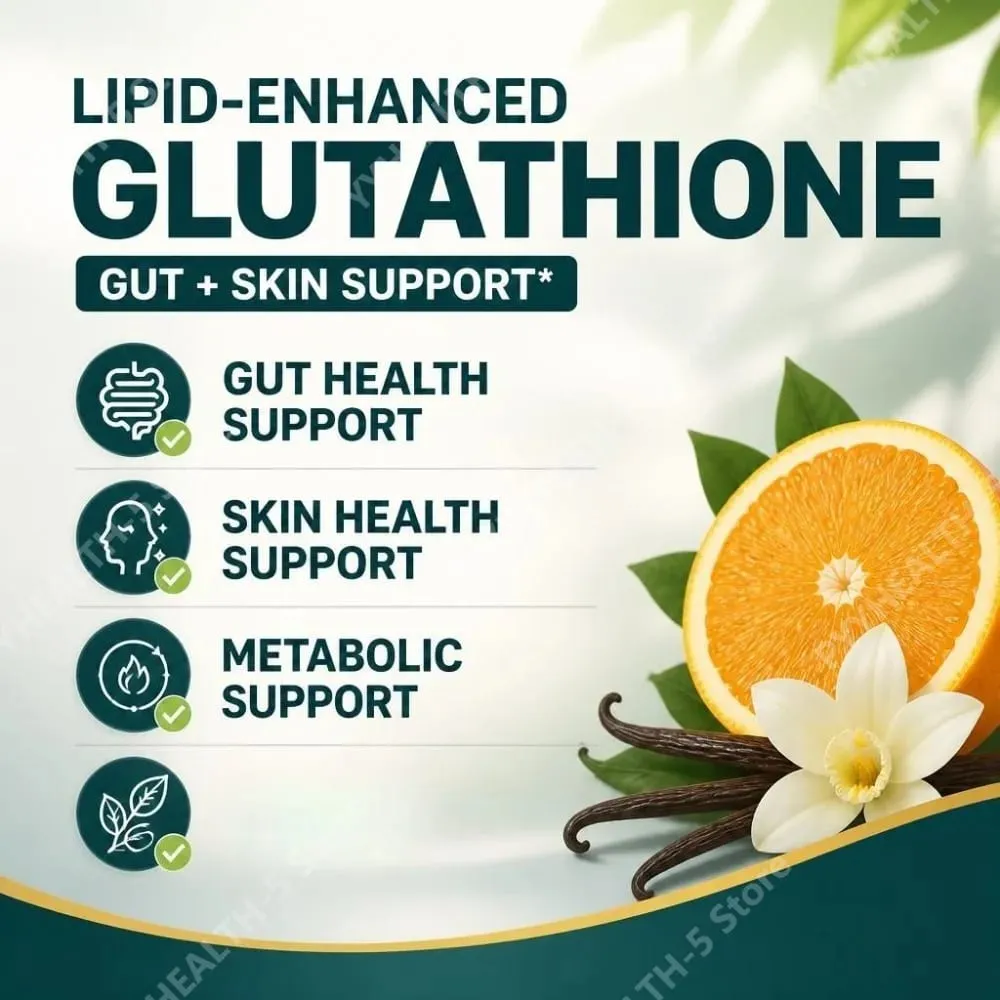 Lipid-Enhanced Glutathione Liquid Supplement Packets with Citrus Vanilla Support Gut Health and Skin Health 26 Packets 130ml — image 5