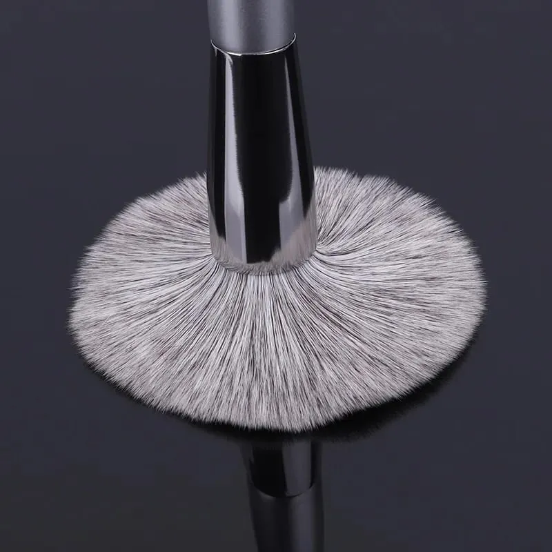 Kit Berus Mekap 12PCS Alat Mekap Bibir Bedak Asas Rambut Kambing Asli Asli Kontur Kening Pembayang Mata — image 4