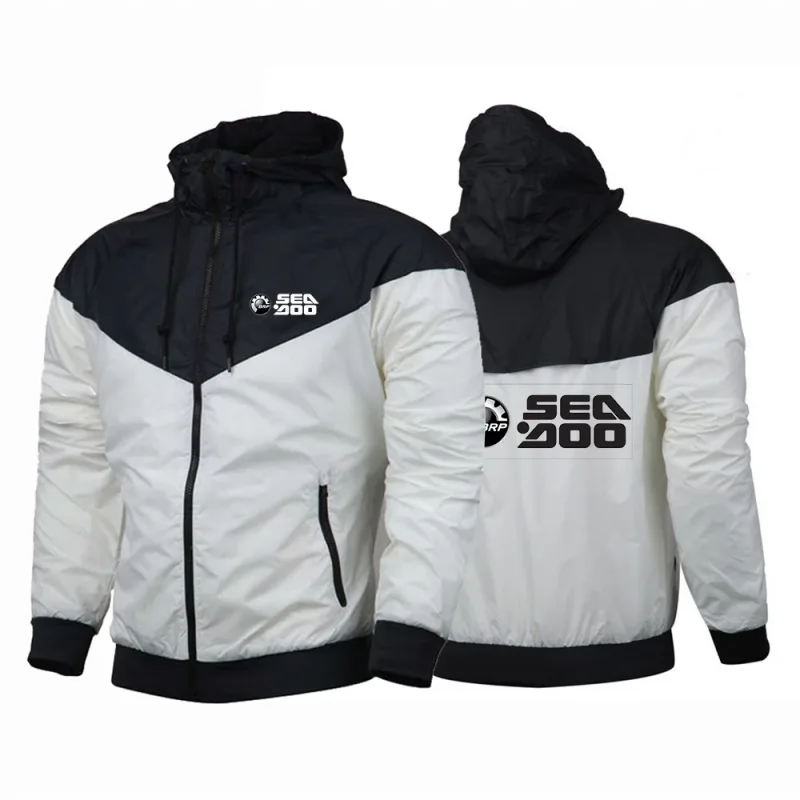 BRP Sea Doo Seadoo Moto Logo Print Spring Autumn Outdoor Men's Premium Cardigan Coat 2026 New Windproof Sports Jacket Hoodies — image 3