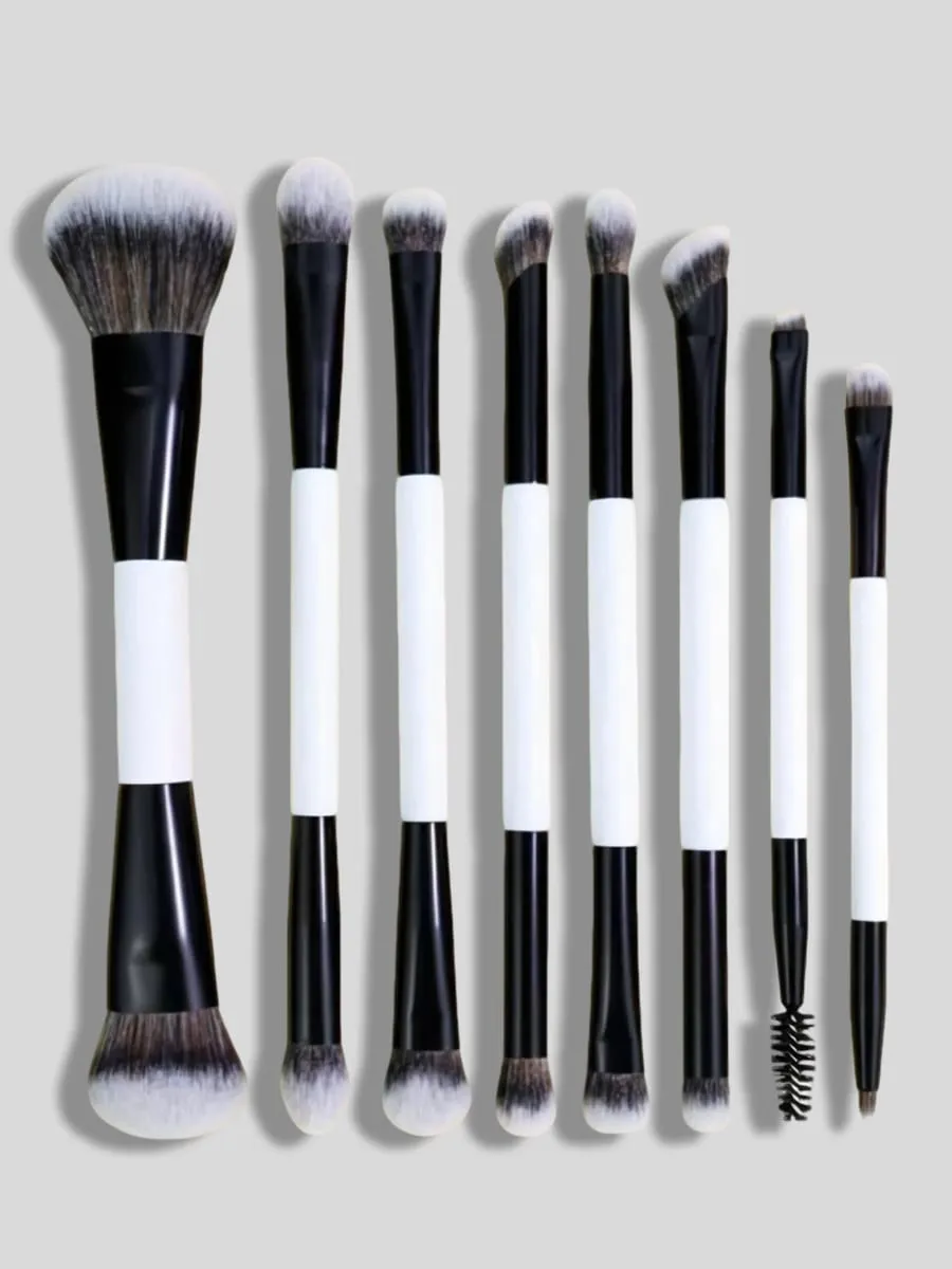 11-piece double-ended makeup brush set multifunctional makeup brushes blush brush foundation brush powder brush highlighter brush eye brush eyeshadow brush nose shadow brush concealer brush blush brush portable makeup brush set gift for g