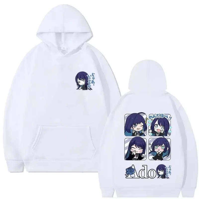 Cute Kawaii Ado Cartoon Style Hoodies Fans Gift Men's Women's Casual Oversized Sweatshirt Unisex Japanese Style Pullover Hoodies — image 4