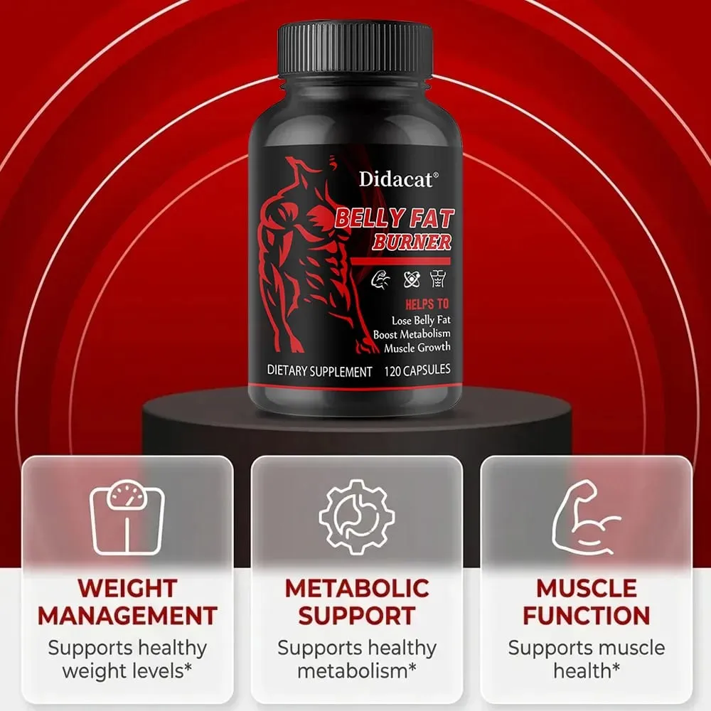 Stimulant-Free Men's Belly Fat Burner Capsules Boost Metabolism Burn Stubborn Fat Tighten Abs Preserve Muscle Caffeine-Free — image 4