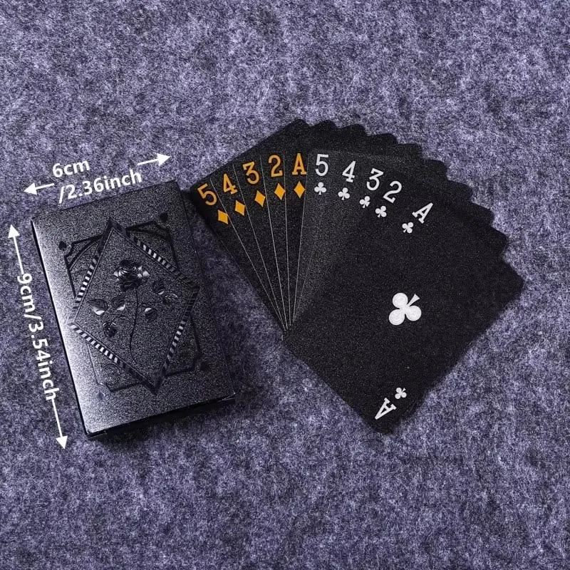 1 Pcs Color Black Gold Playing Card Game Card Group Waterproof Poker Suit Magic Dmagic Package Board Game Gift Collection — image 6
