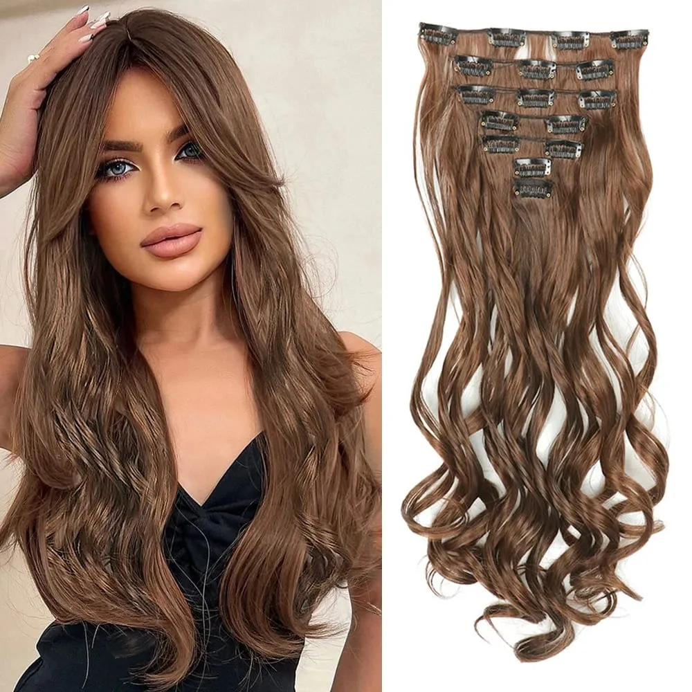 Synthetic Clip in Hair Extensions Purple hairpieces 7pcs/set 22inch Thick Hair for Women Girls Daily Party Cosplay — image 18