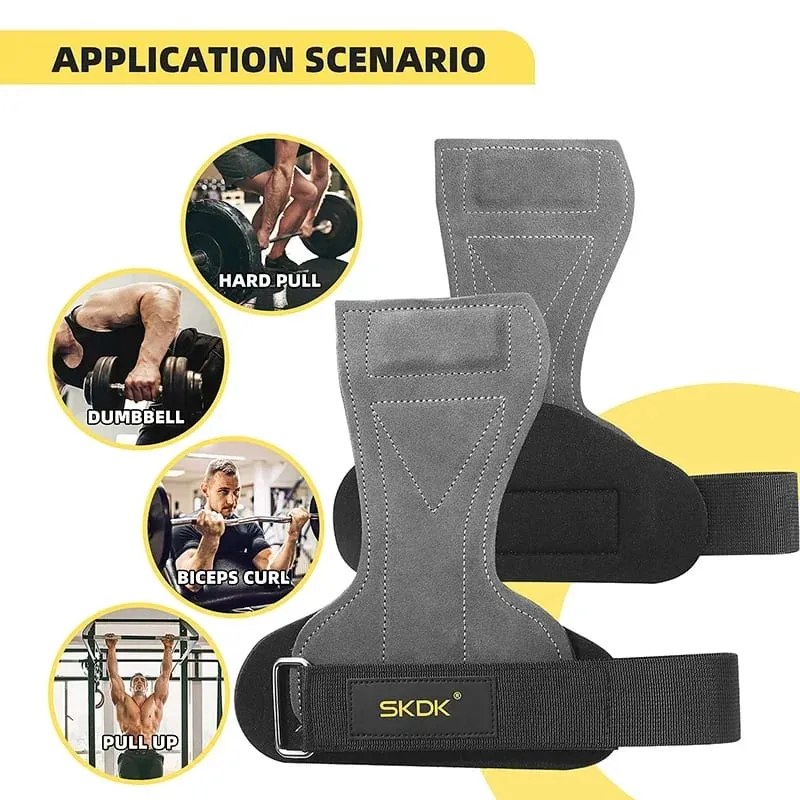 2Pcs Gym Gloves Fitness Hand Palm Protection Equipment Anti Slip Wear-resistant Wrist Wraps Hard Pull Weight Lifting Grip Pads — image 6